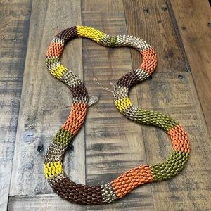 Absolutely Stunning Colorful Woven Metal Necklace